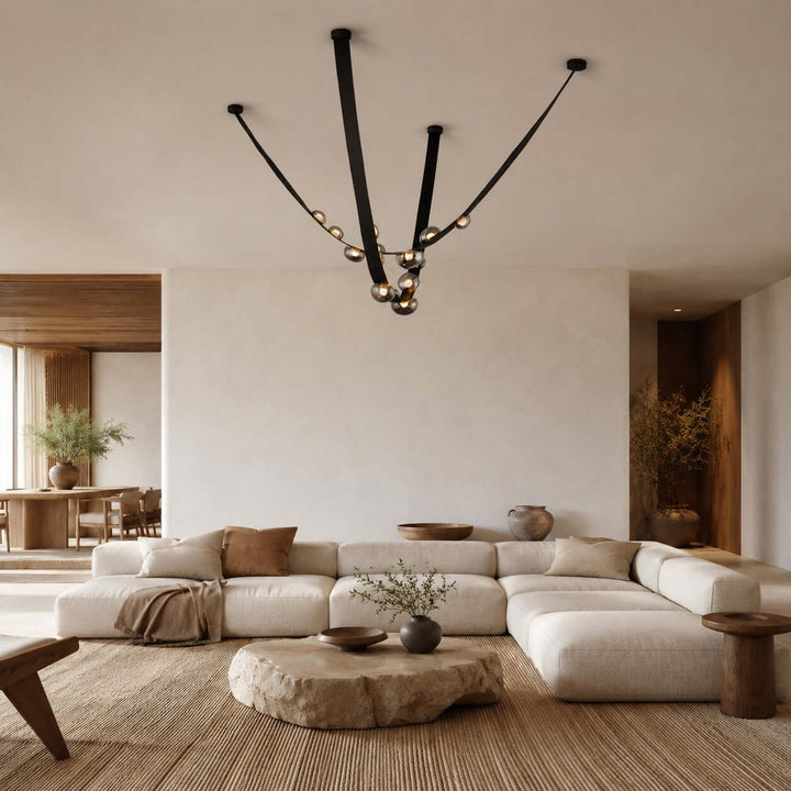 Ellory Chandelier - Contemporary Smoke Grey Glass Dining Room Light | Vinlighting
