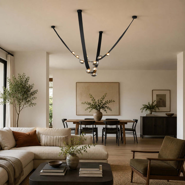 Ellory Chandelier - Contemporary Smoke Grey Glass Dining Room Light | Vinlighting
