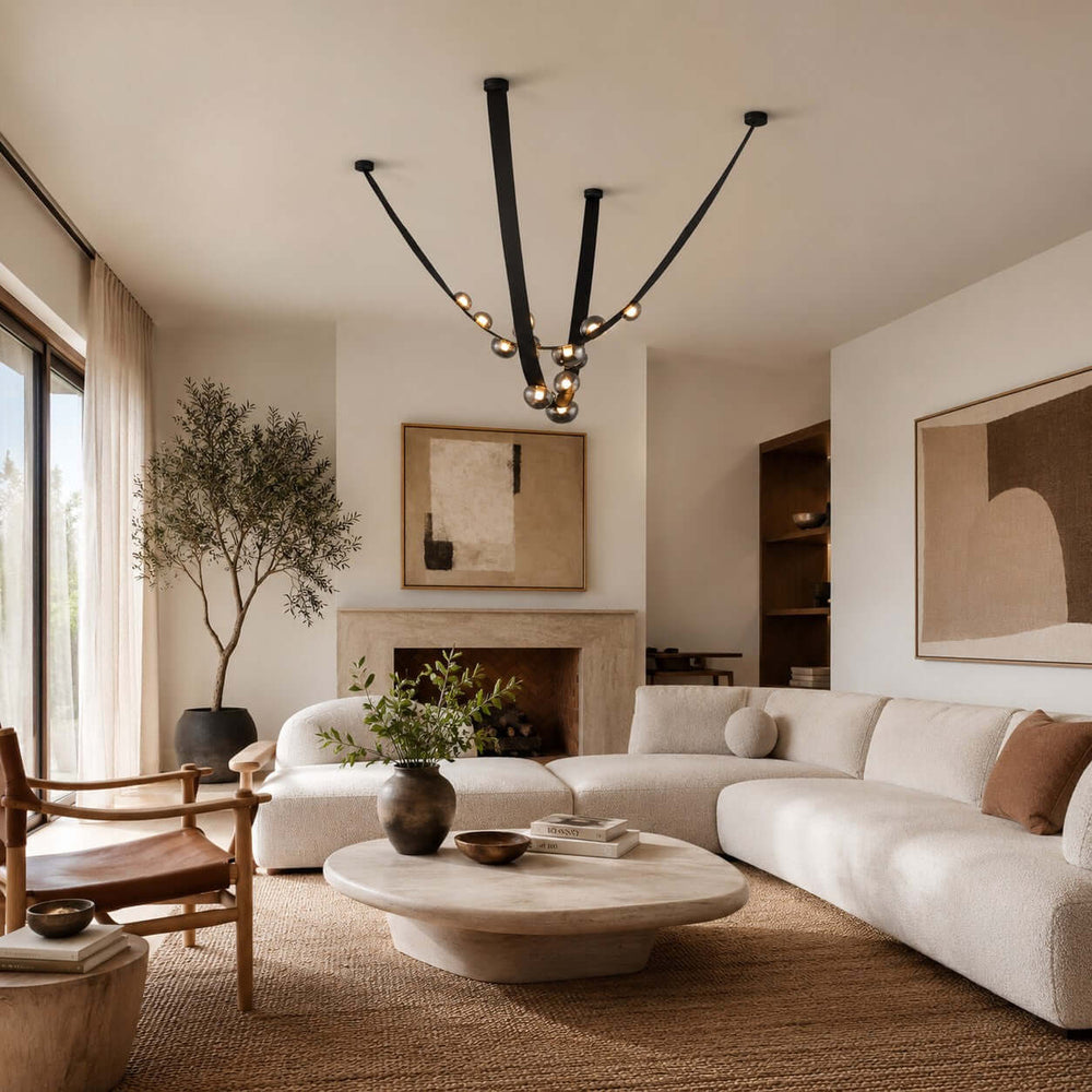 Ellory Chandelier - Contemporary Smoke Grey Glass Dining Room Light | Vinlighting