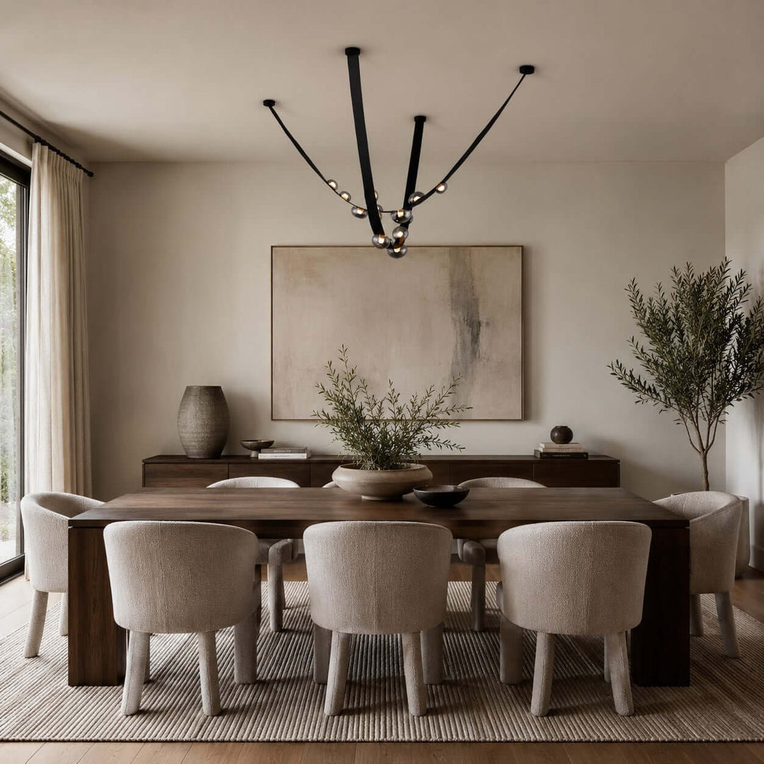 Ellory Chandelier - Contemporary Smoke Grey Glass Dining Room Light | Vinlighting