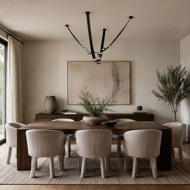 Ellory Chandelier - Contemporary Smoke Grey Glass Dining Room Light | Vinlighting