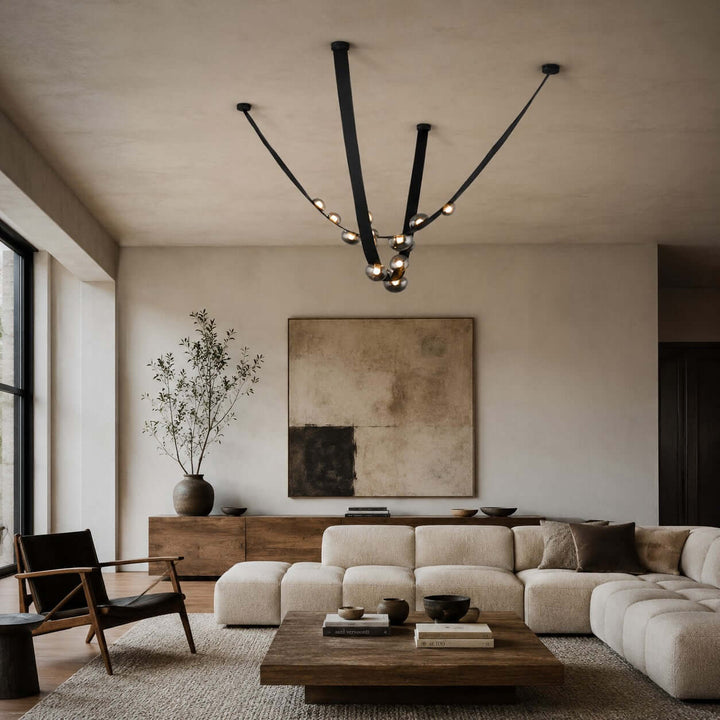 Ellory Chandelier - Contemporary Smoke Grey Glass Dining Room Light | Vinlighting