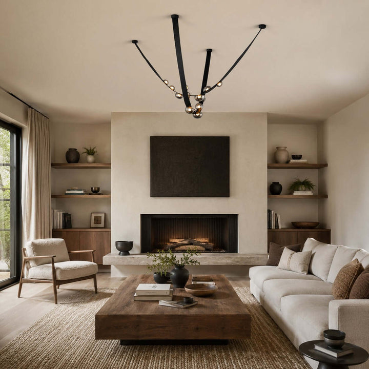 Ellory Chandelier - Contemporary Smoke Grey Glass Dining Room Light | Vinlighting