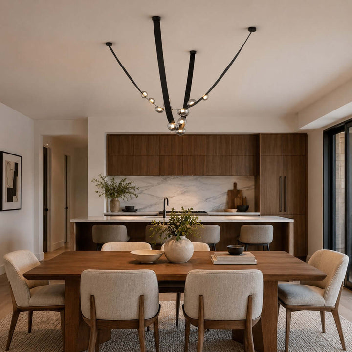 Ellory Chandelier - Contemporary Smoke Grey Glass Dining Room Light | Vinlighting