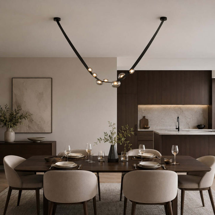 Ellory Chandelier - Contemporary Smoke Grey Glass Dining Room Light | Vinlighting