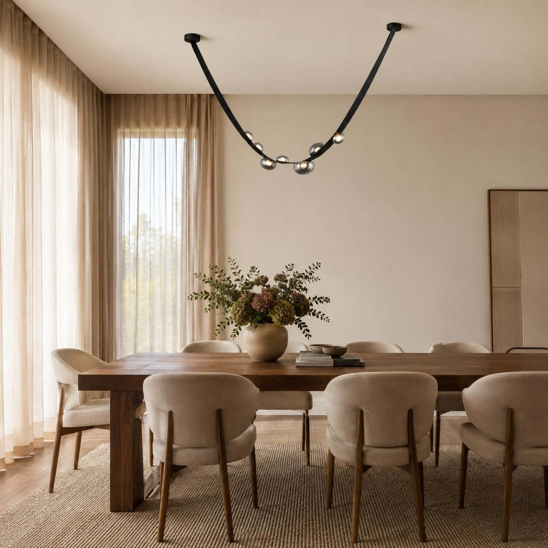 Ellory Chandelier - Contemporary Smoke Grey Glass Dining Room Light | Vinlighting