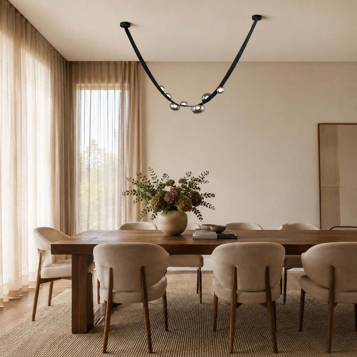 Ellory Chandelier - Contemporary Smoke Grey Glass Dining Room Light | Vinlighting