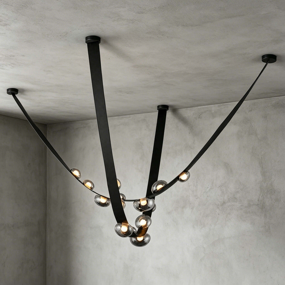 Ellory Chandelier - Contemporary Smoke Grey Glass Dining Room Light | Vinlighting