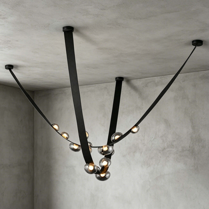 Ellory Chandelier - Contemporary Smoke Grey Glass Dining Room Light | Vinlighting