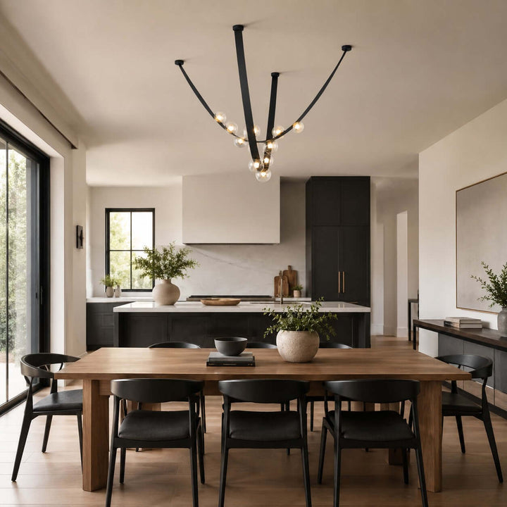 Ellory Chandelier - Contemporary Smoke Grey Glass Dining Room Light | Vinlighting