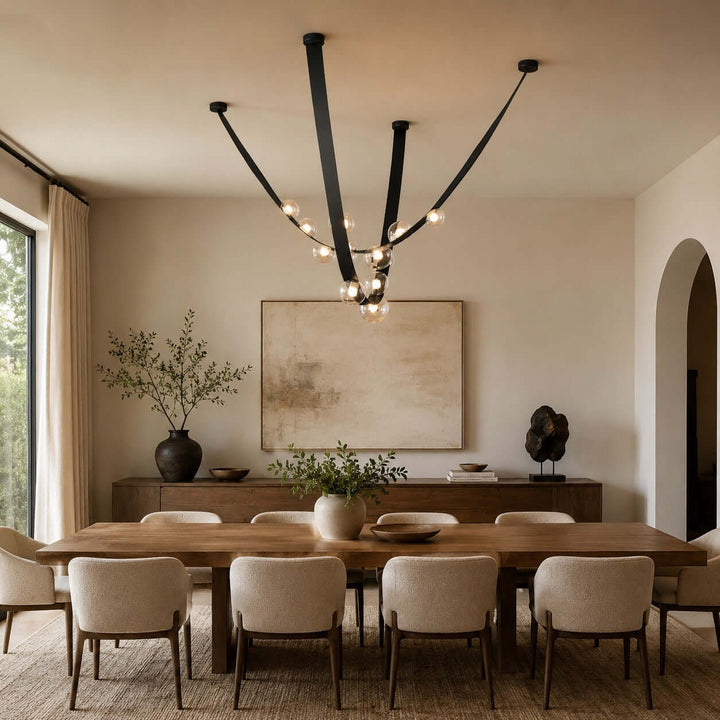 Ellory Chandelier - Contemporary Smoke Grey Glass Dining Room Light | Vinlighting