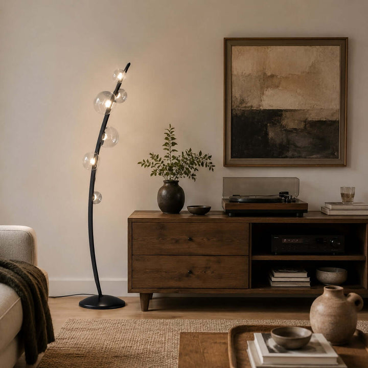 Ellory Floor Lamp| Glass LED Floor Lamp for Living Room | Vinlighting