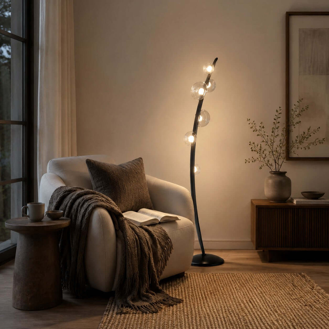 Ellory Floor Lamp| Glass LED Floor Lamp for Living Room | Vinlighting