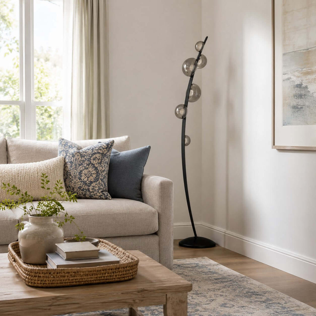 Ellory Floor Lamp| Glass LED Floor Lamp for Living Room | Vinlighting