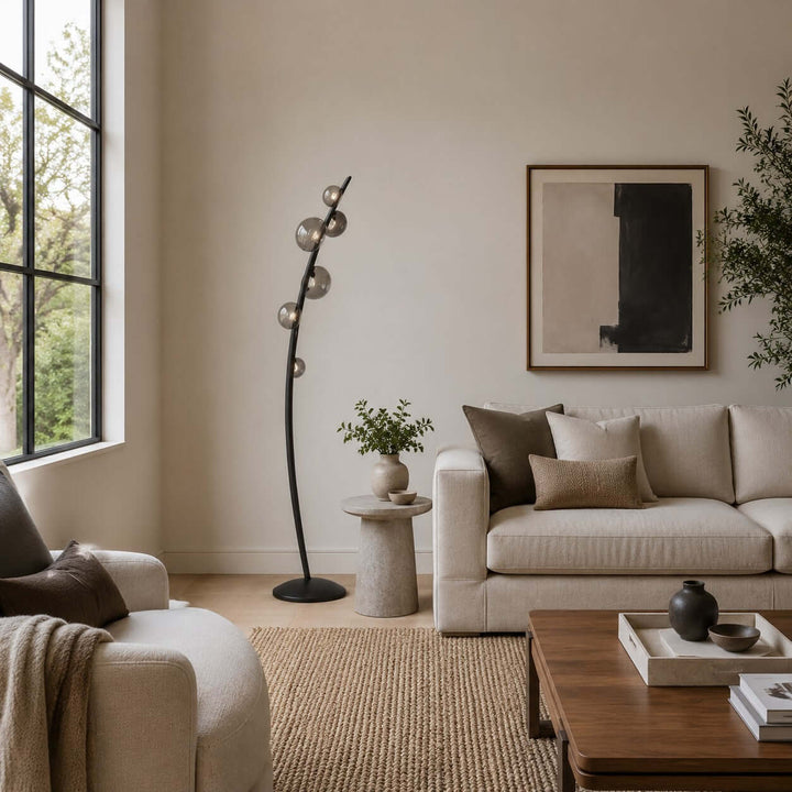 Ellory Floor Lamp| Glass LED Floor Lamp for Living Room | Vinlighting