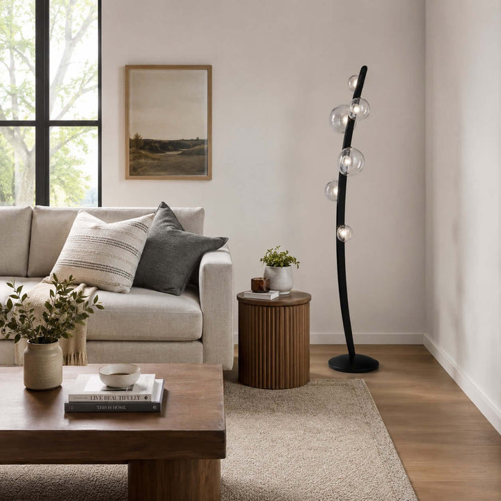 Ellory Floor Lamp| Glass LED Floor Lamp for Living Room | Vinlighting