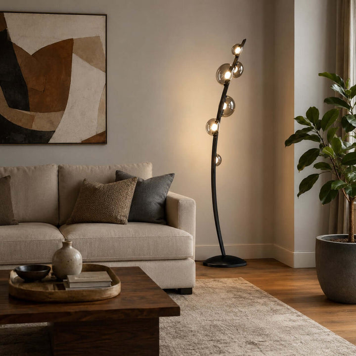 Ellory Floor Lamp| Glass LED Floor Lamp for Living Room | Vinlighting