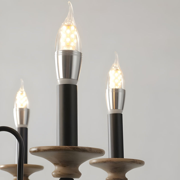 Elonique Chandelier - Contemporary Vintage Wood Light Fixture