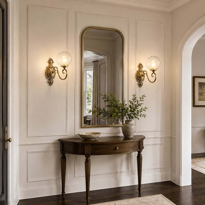 Elouise Vintage French Glass Globe Wall Sconce for Hallway | Vinlighting
