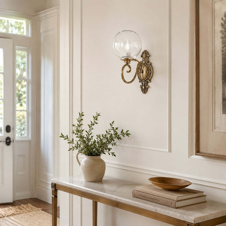 Elouise Vintage French Glass Globe Wall Sconce for Hallway | Vinlighting