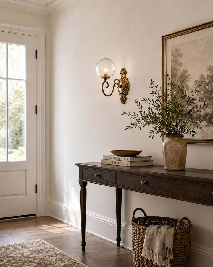 Elouise Vintage French Glass Globe Wall Sconce for Hallway | Vinlighting