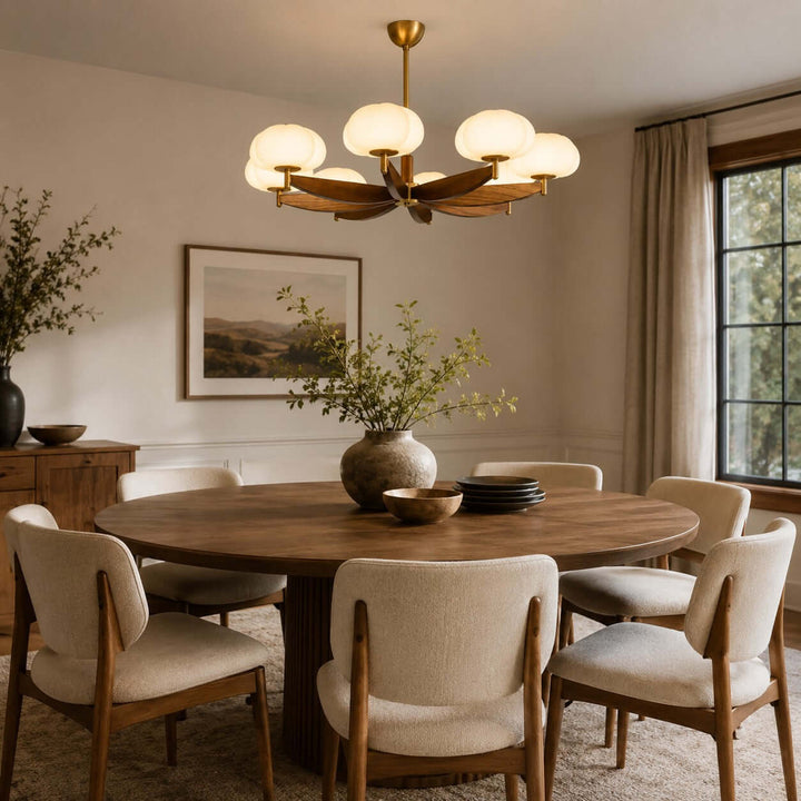 Elowra Retro Wooden Chandelier for Dining and Living Rooms | Vinlighting