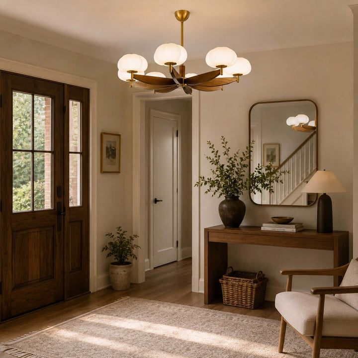 Elowra Retro Wooden Chandelier for Dining and Living Rooms | Vinlighting