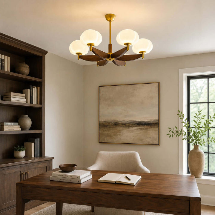Elowra Retro Wooden Chandelier for Dining and Living Rooms | Vinlighting