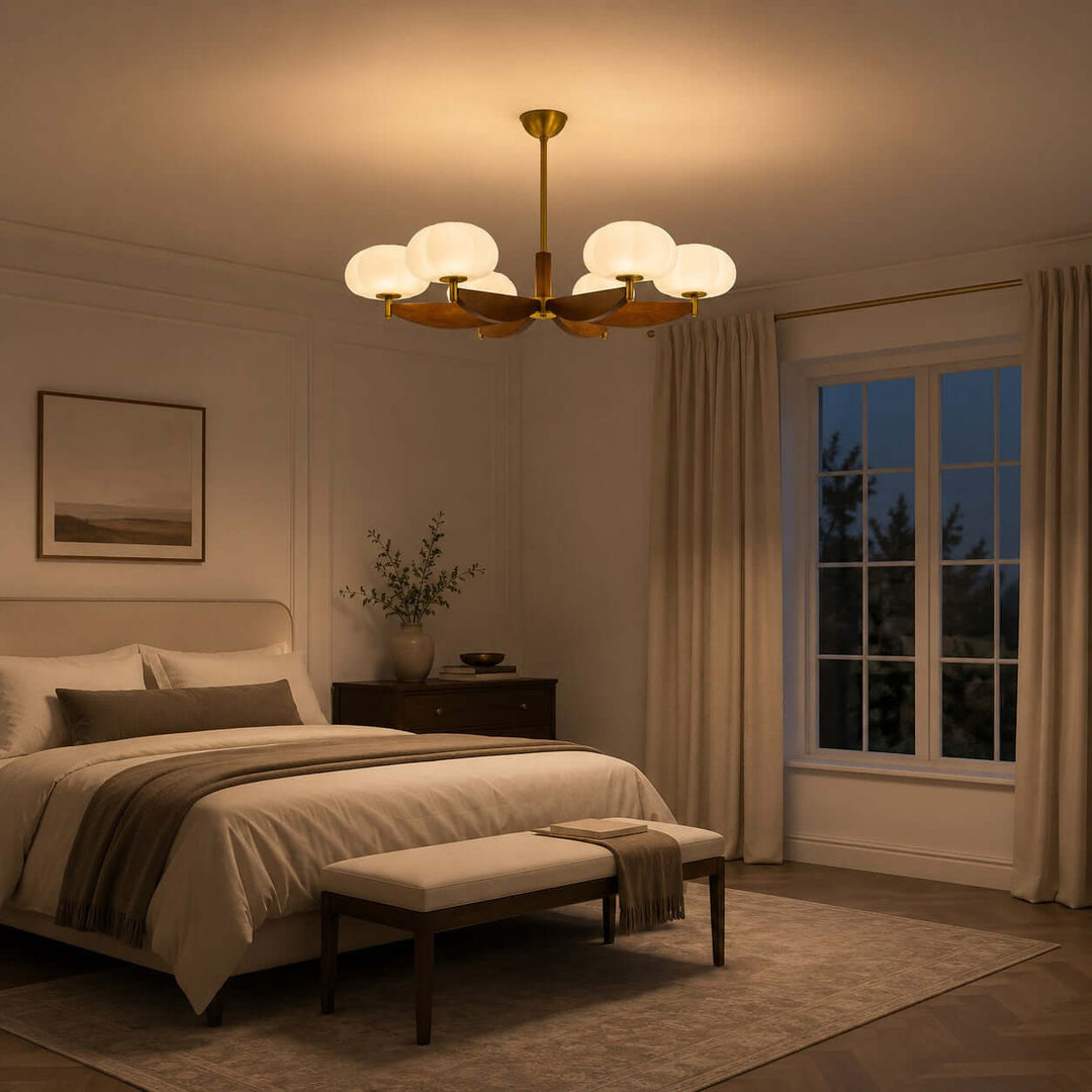 Elowra Retro Wooden Chandelier for Dining and Living Rooms | Vinlighting