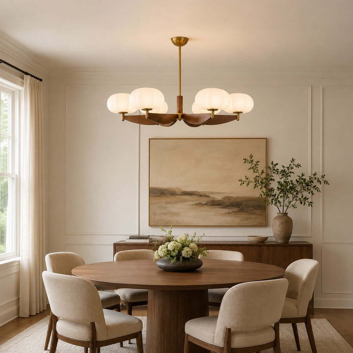Elowra Retro Wooden Chandelier for Dining and Living Rooms | Vinlighting