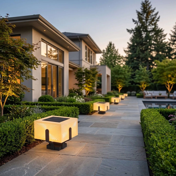 Elvora Outdoor Lamp - Square Modern Waterproof Brick Pillar Light