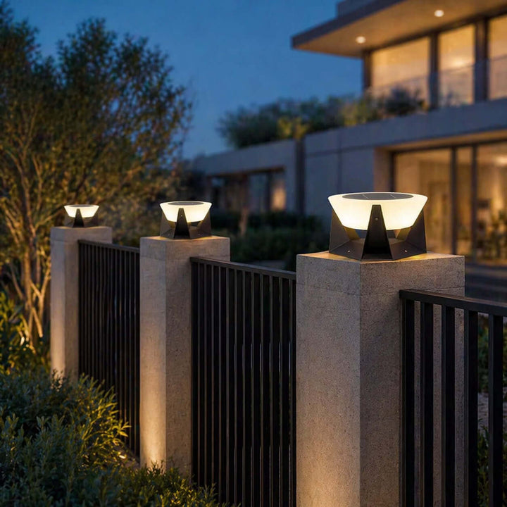 Elvuno Outdoor Lamp - Modern Patio Gate Pole Light