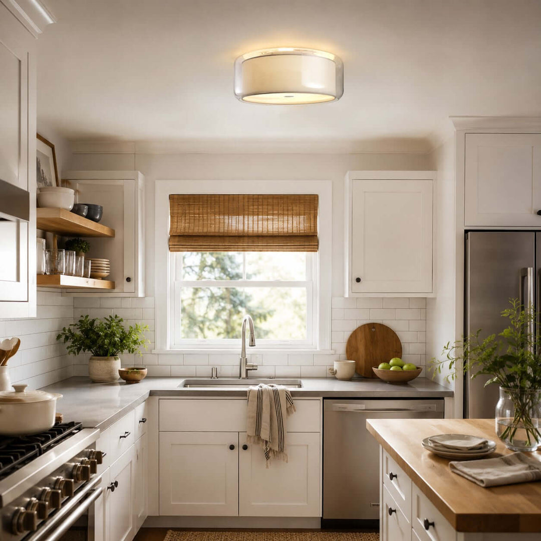 Elysia Ceiling Lamp - Minimalist Fabric & Glass Ceiling Lamp | Vinlighting