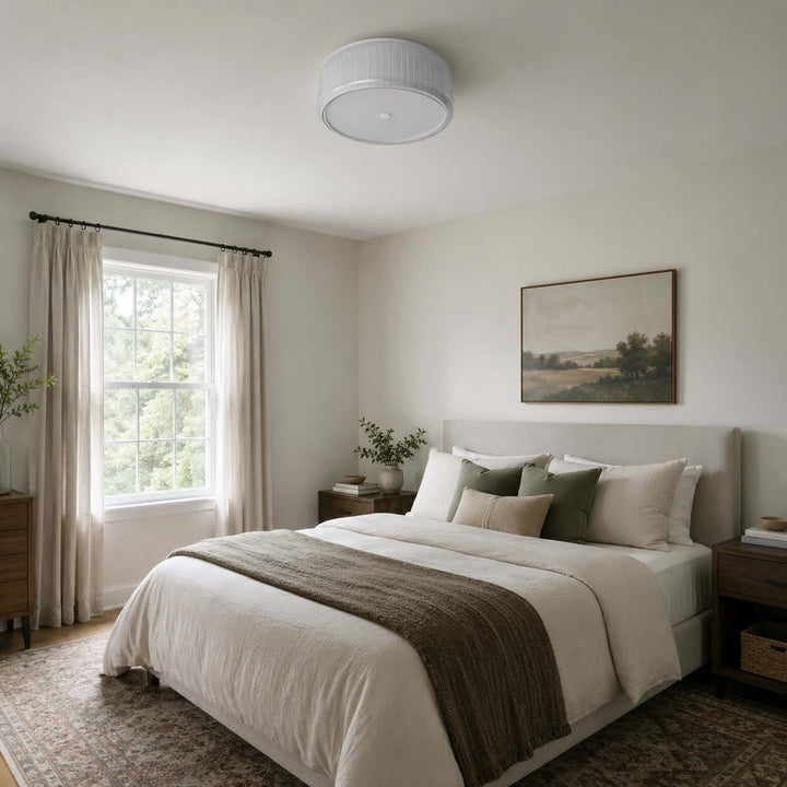 Elysia Ceiling Lamp - Minimalist Fabric & Glass Ceiling Lamp | Vinlighting
