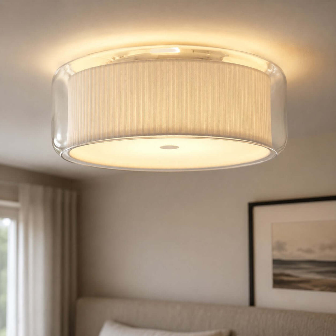 Elysia Ceiling Lamp - Minimalist Fabric & Glass Ceiling Lamp | Vinlighting