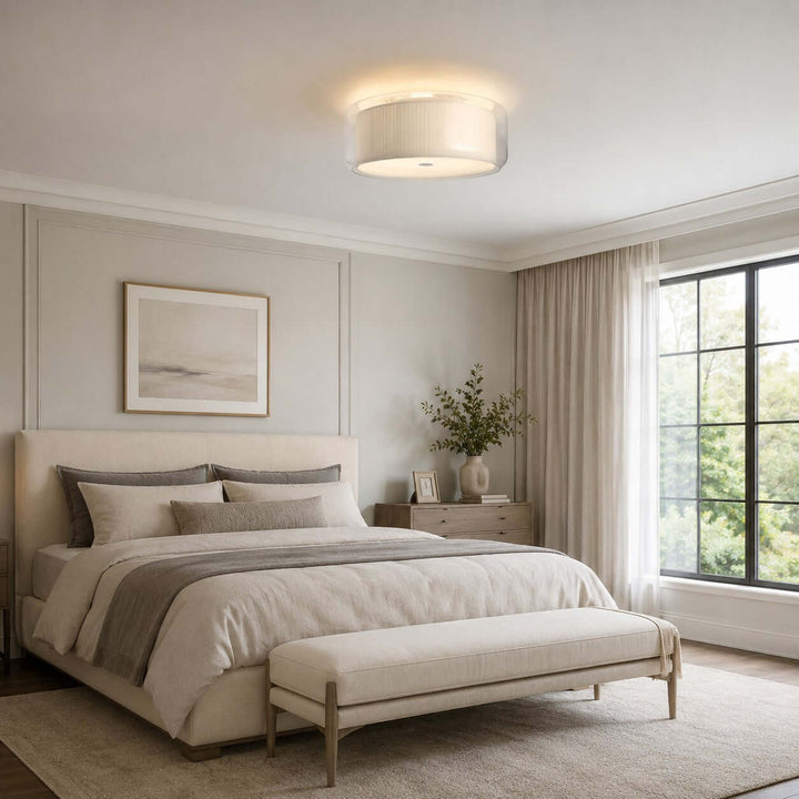 Elysia Ceiling Lamp - Minimalist Fabric & Glass Ceiling Lamp | Vinlighting