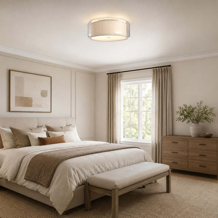 Elysia Ceiling Lamp - Minimalist Fabric & Glass Ceiling Lamp | Vinlighting