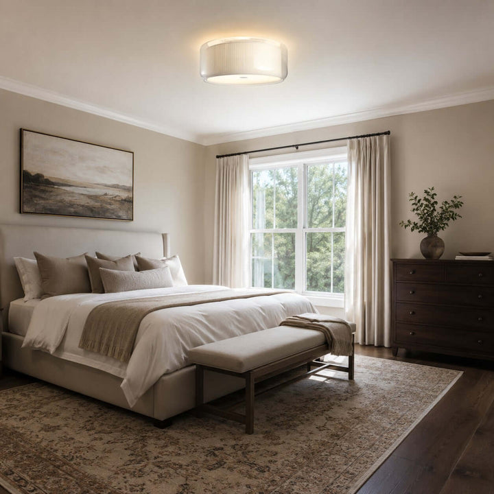 Elysia Ceiling Lamp - Minimalist Fabric & Glass Ceiling Lamp | Vinlighting