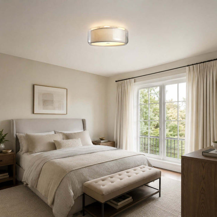 Elysia Ceiling Lamp - Minimalist Fabric & Glass Ceiling Lamp | Vinlighting