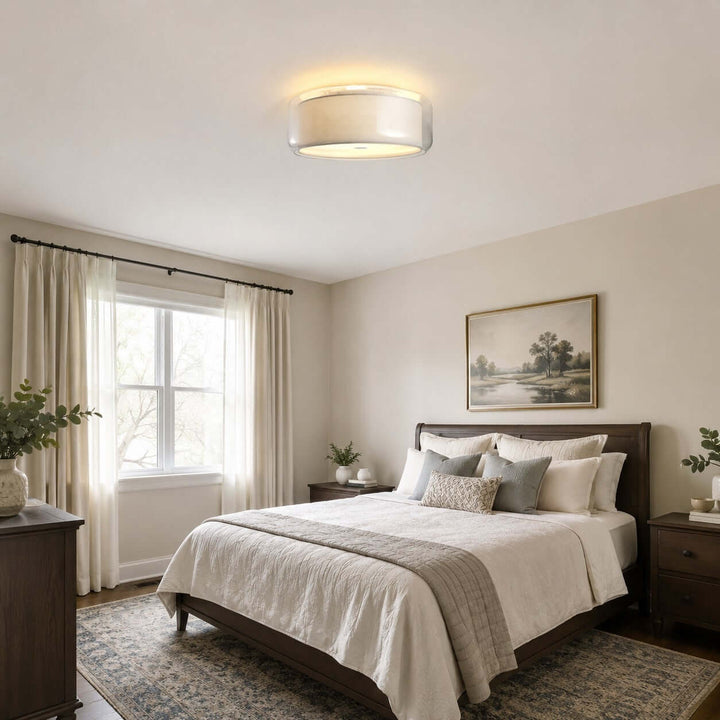 Elysia Ceiling Lamp - Minimalist Fabric & Glass Ceiling Lamp | Vinlighting