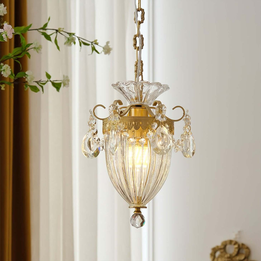 Elyxis Pendant Lamp – French Light Luxury Brass and Crystal Decor Lamp