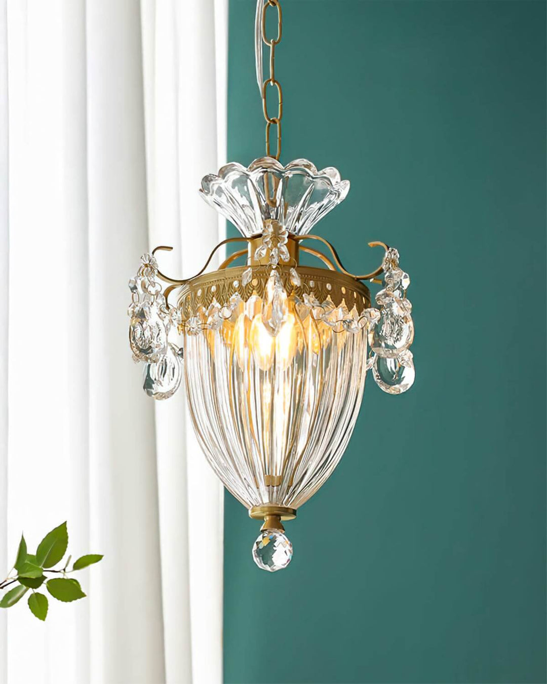 Elyxis Pendant Lamp – French Light Luxury Brass and Crystal Decor Lamp