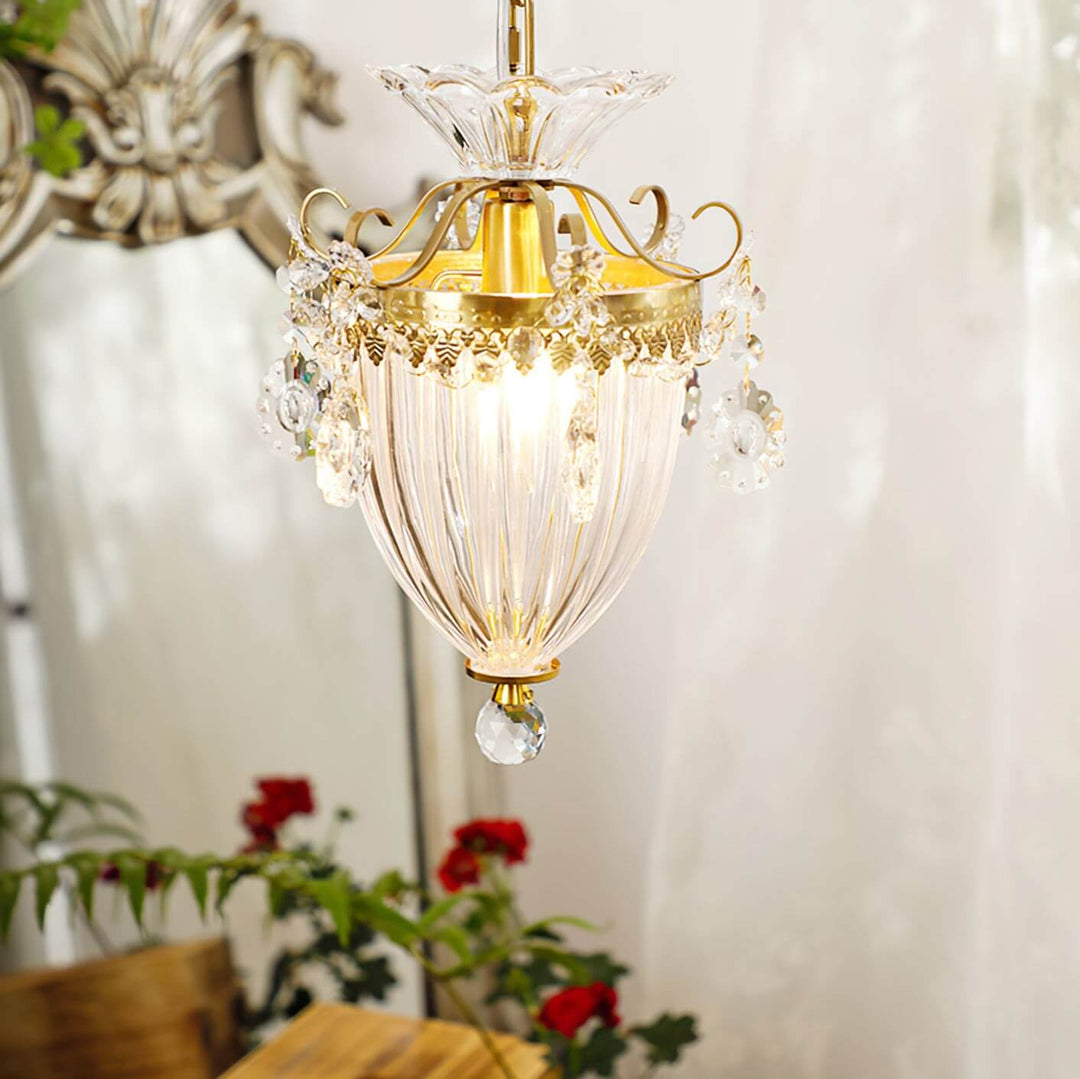 Elyxis Pendant Lamp – French Light Luxury Brass and Crystal Decor Lamp