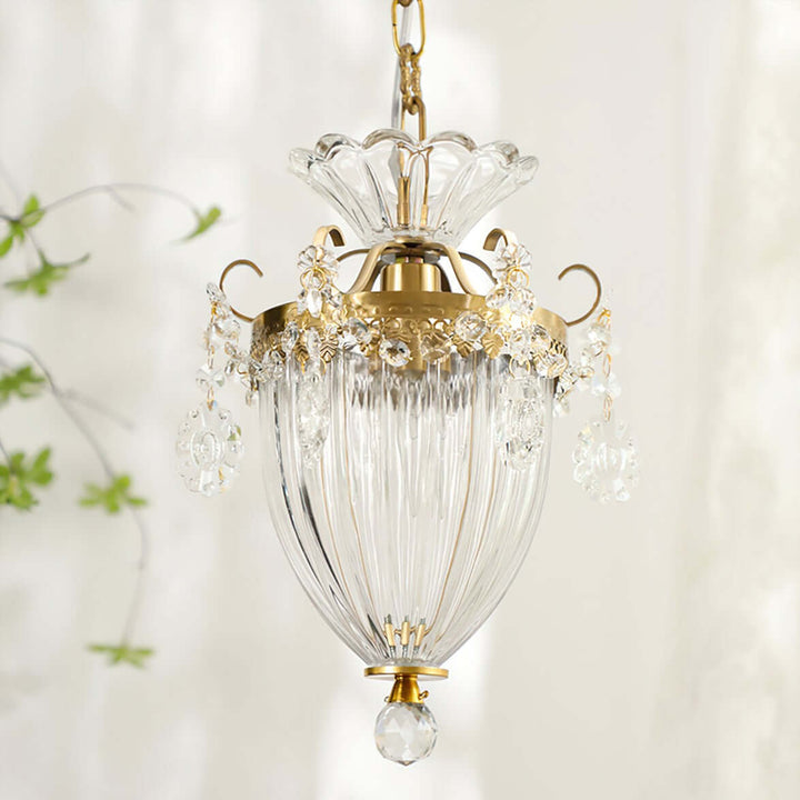 Elyxis Pendant Lamp – French Light Luxury Brass and Crystal Decor Lamp