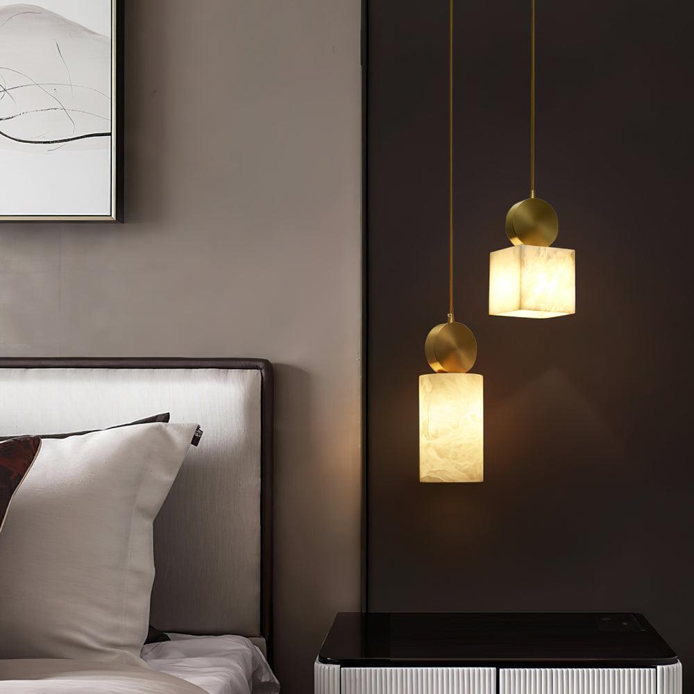 Etruscan Alabaster Pendant Light | Mid Century Mini Hanging Lamp | Vinlighting | Vinlighting