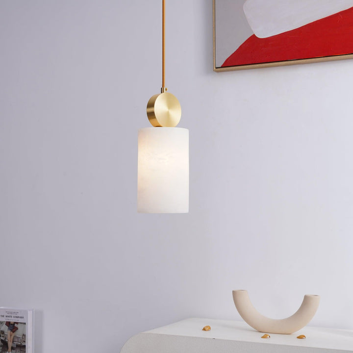 Etruscan Alabaster Pendant Light | Mid Century Mini Hanging Lamp | Vinlighting | Vinlighting