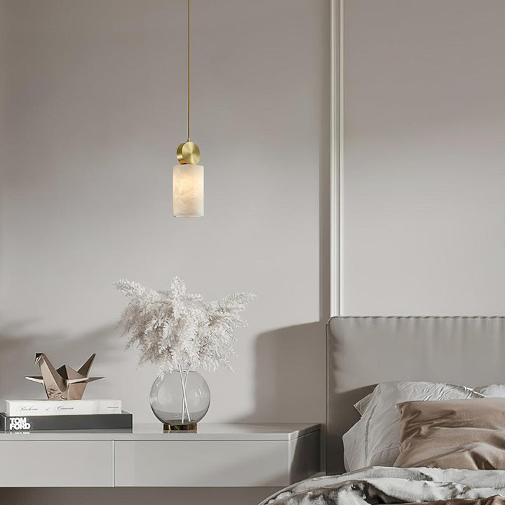 Etruscan Alabaster Pendant Light | Mid Century Mini Hanging Lamp | Vinlighting | Vinlighting