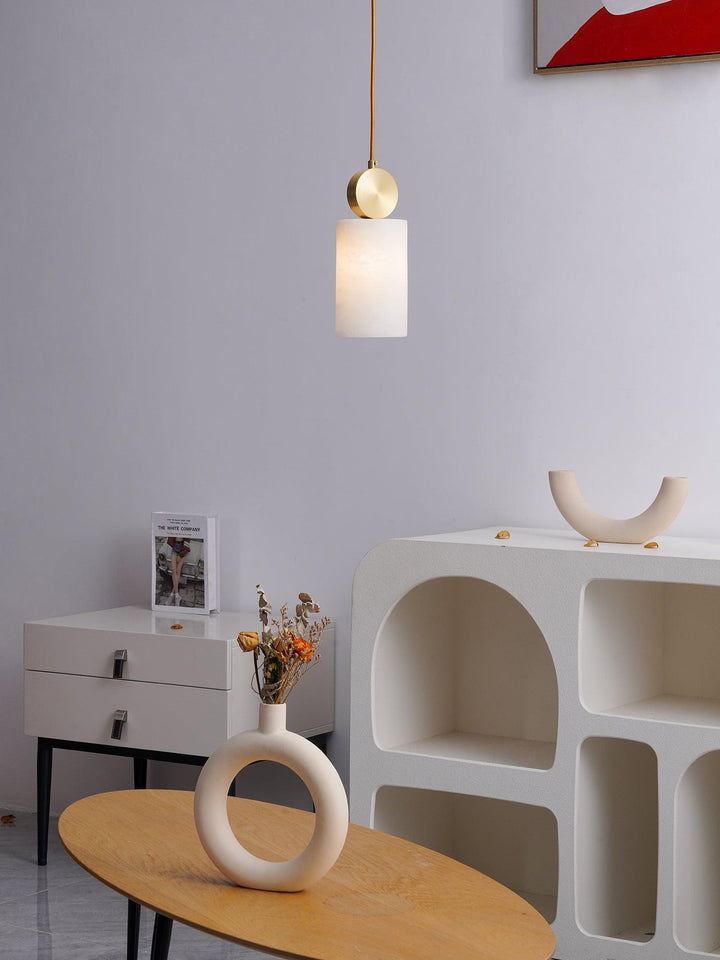 Etruscan Alabaster Pendant Light | Mid Century Mini Hanging Lamp | Vinlighting | Vinlighting
