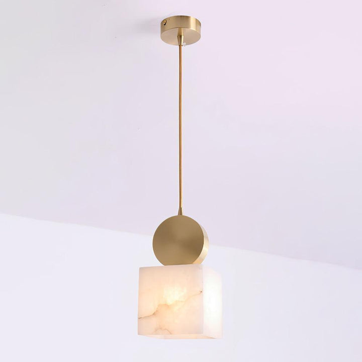 Etruscan Alabaster Pendant Light | Mid Century Mini Hanging Lamp | Vinlighting | Vinlighting