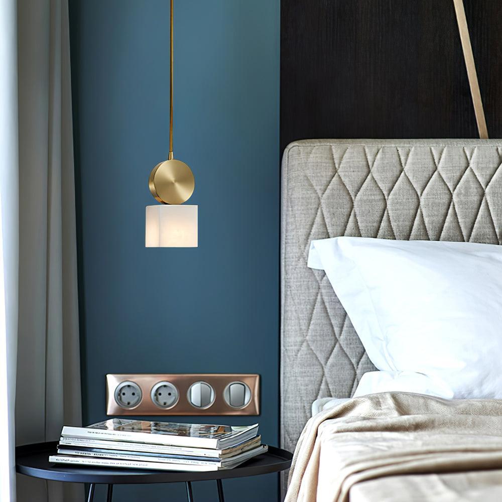 Etruscan Alabaster Pendant Light | Mid Century Mini Hanging Lamp | Vinlighting | Vinlighting